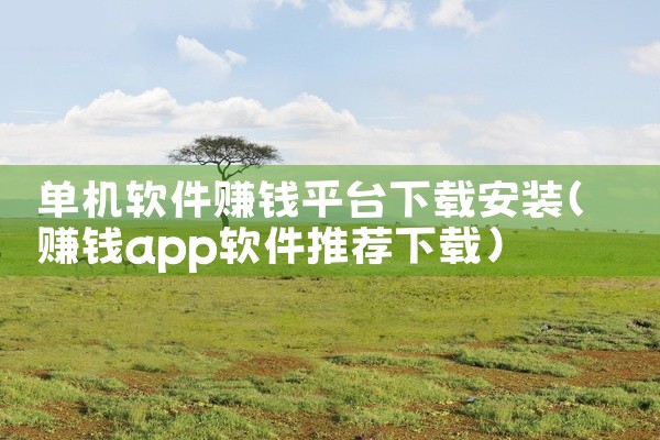 单机软件赚钱平台下载安装