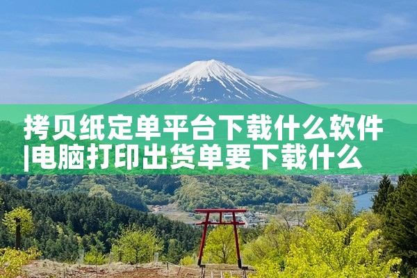 拷贝纸定单平台下载什么软件